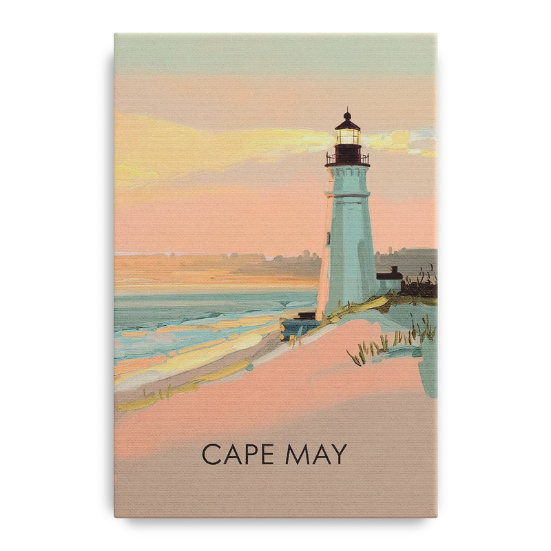 Cape May Lighthouse Glow Front - Canvas Wall Art