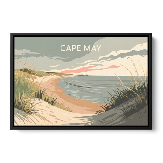 Cape May Ocean Breeze - Black Framed Canvas Wall Art - Front