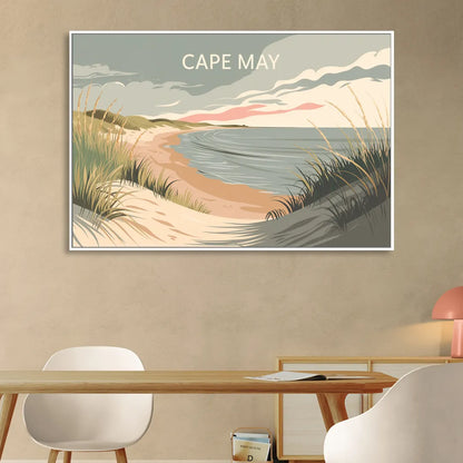 Cape May Ocean Breeze Sitting Room - White Canvas Wall Art
