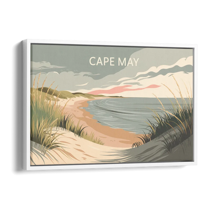 Cape May Ocean Breeze Side - White Canvas Wall Art