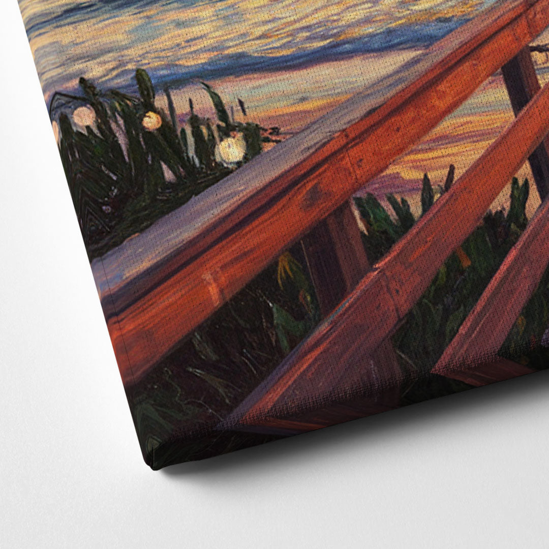Cape May Sunset Pier Canvas Close Up