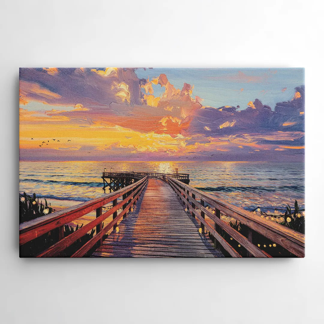 Cape May Sunset Pier - Canvas Wall Art