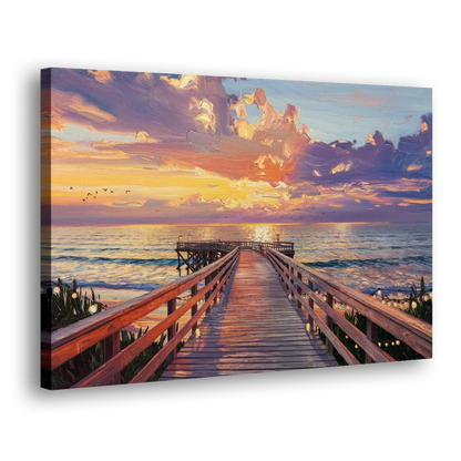 Cape May Sunset Pier Side - Canvas Wall Art