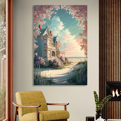 Cape May Victorian Charm Living Room - Canvas Wall Art