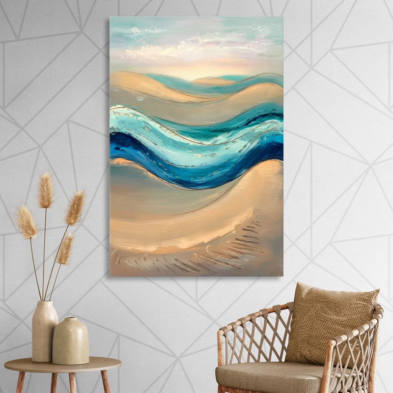 Cape May Waves and Dunes Living Room - Canvas Wall Art