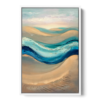 Cape May Waves and Dunes Front - White Canvas Wall Art
