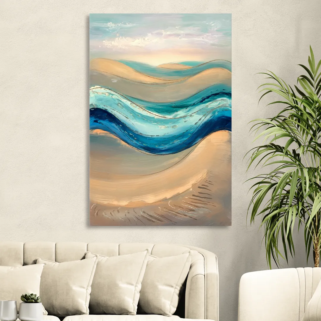 Cape May Waves and Dunes Sitting Room - Canvas Wall Art