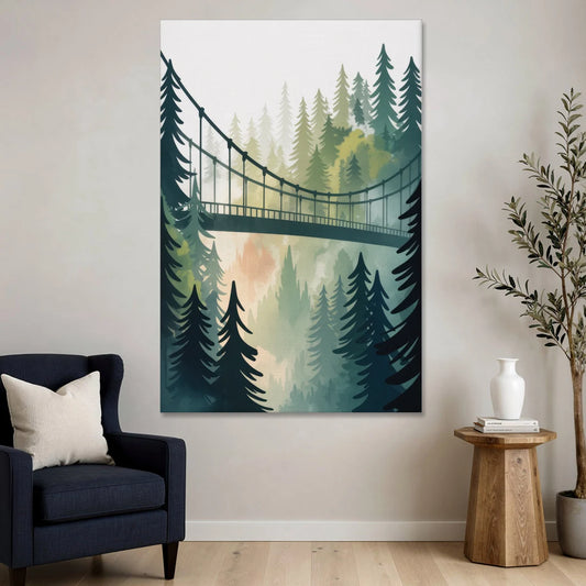 Capilano Suspension Bridge - Canvas Wall Art - Sofa - 40x60