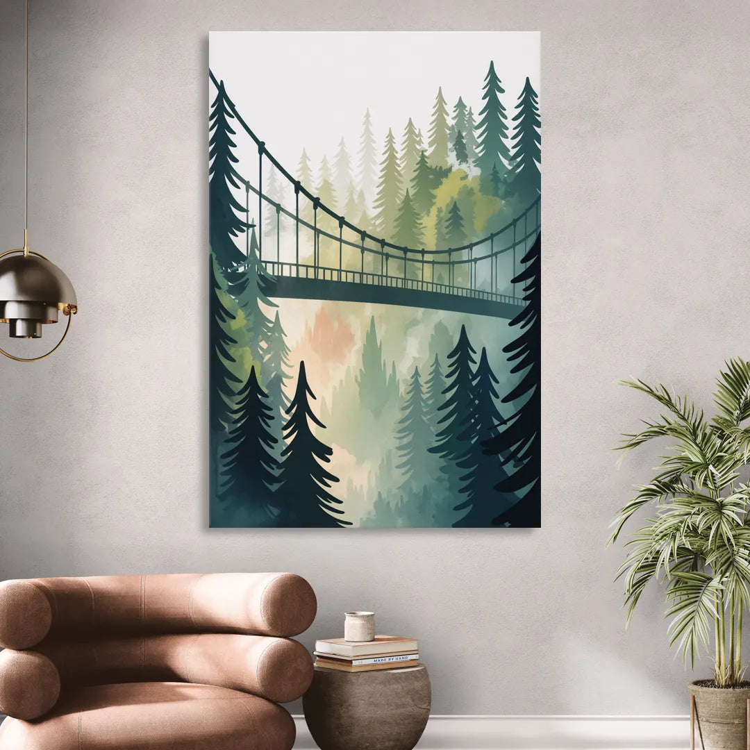 Capilano Suspension Bridge Sitting Room - Canvas Wall Art