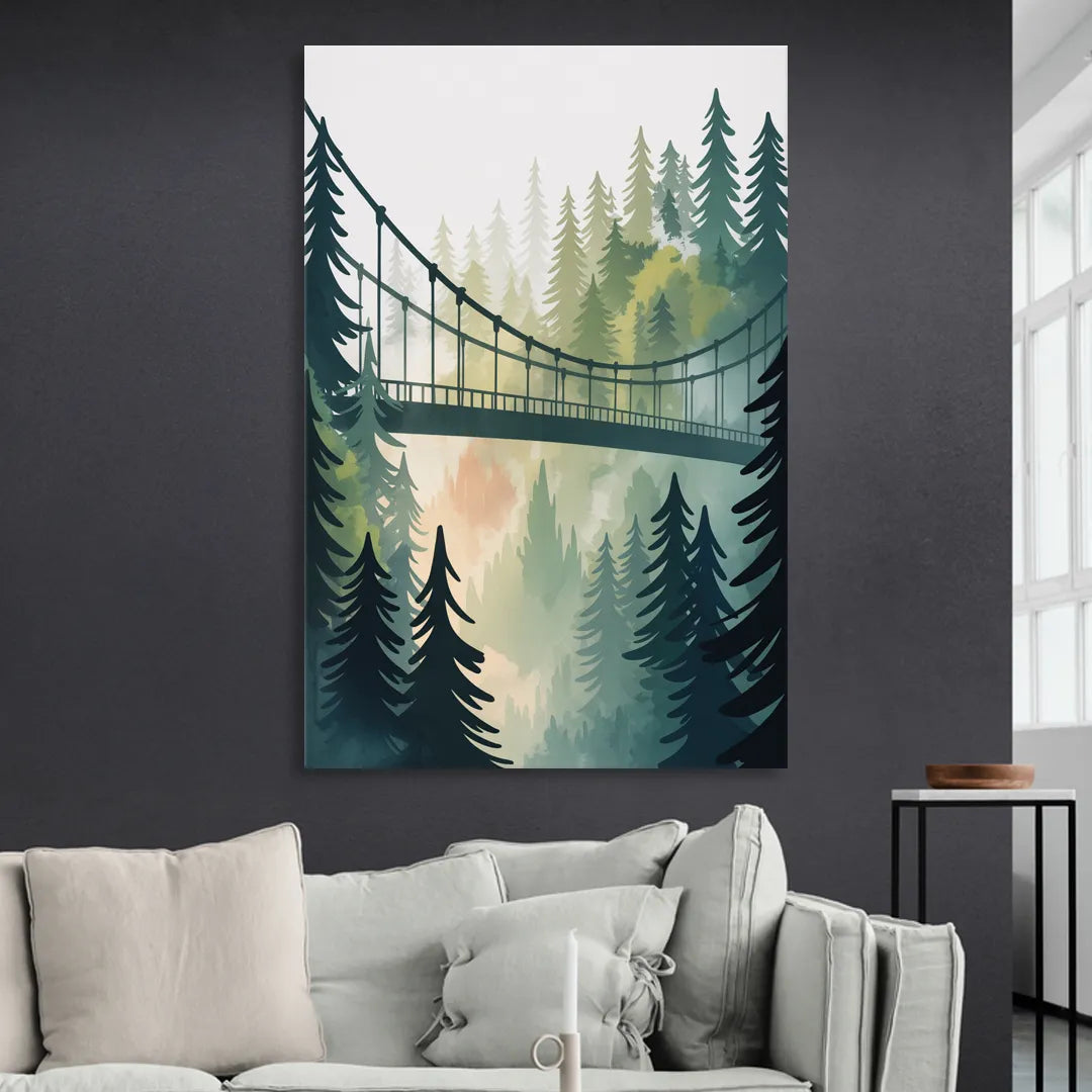 Capilano Suspension Bridge Living Room - Canvas Wall Art