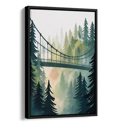 Capilano Suspension Bridge Side - Black Canvas Wall Art