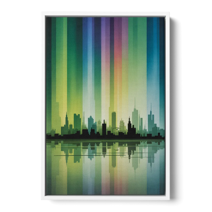 Capital Lights Front - White Canvas Wall Art