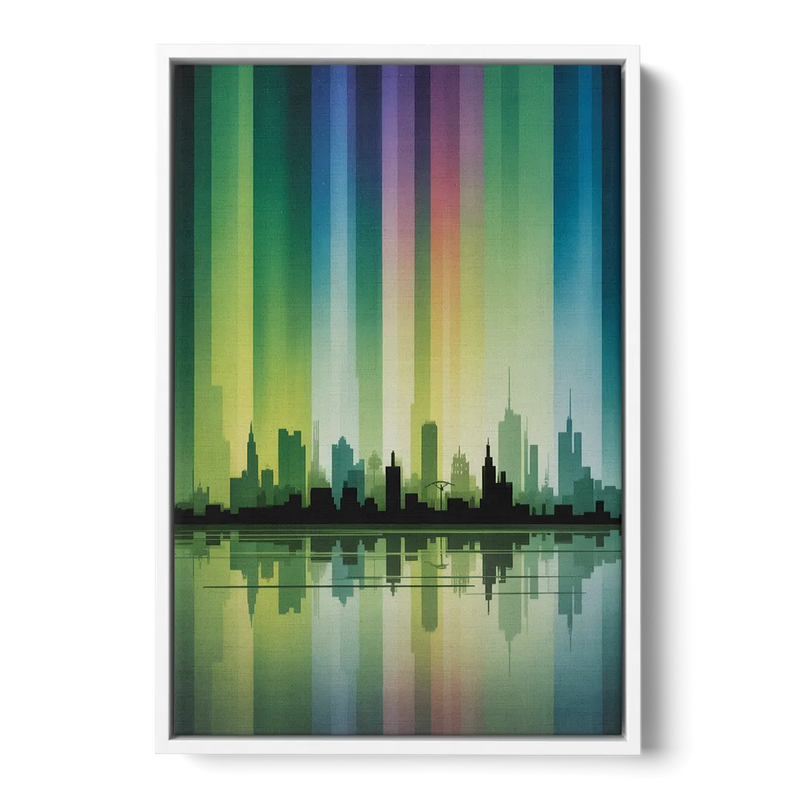 Capital Lights Front - White Canvas Wall Art