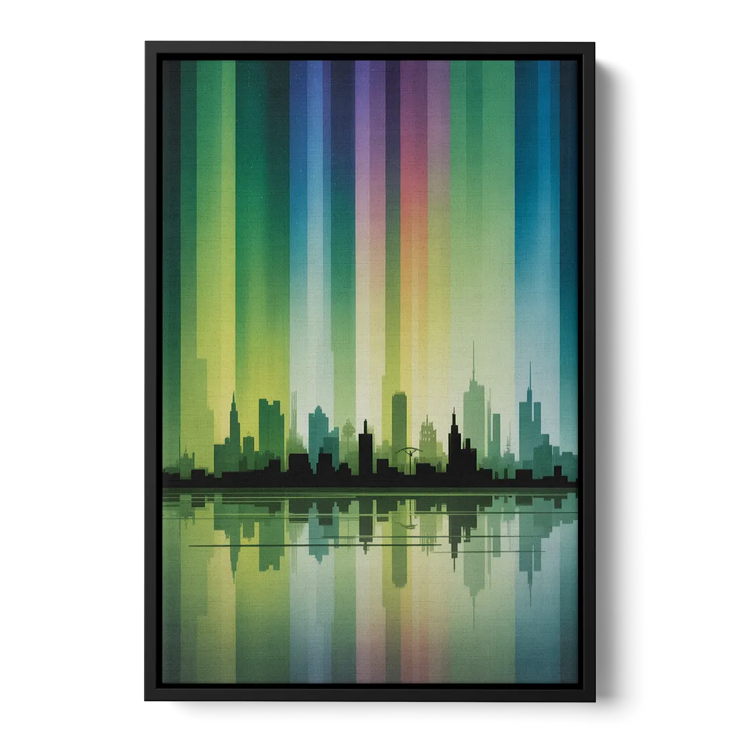 Capital Lights Front - Black Canvas Wall Art