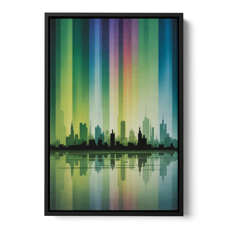 Capital Lights Front - Black Canvas Wall Art
