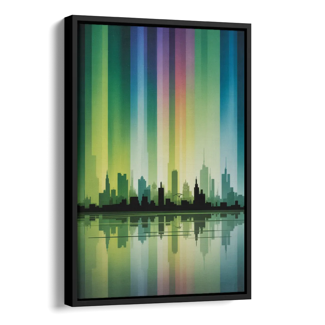 Capital Lights Side - Black Canvas Wall Art