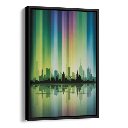 Capital Lights Side - Black Canvas Wall Art