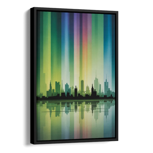 Capital Lights Side - Black Canvas Wall Art