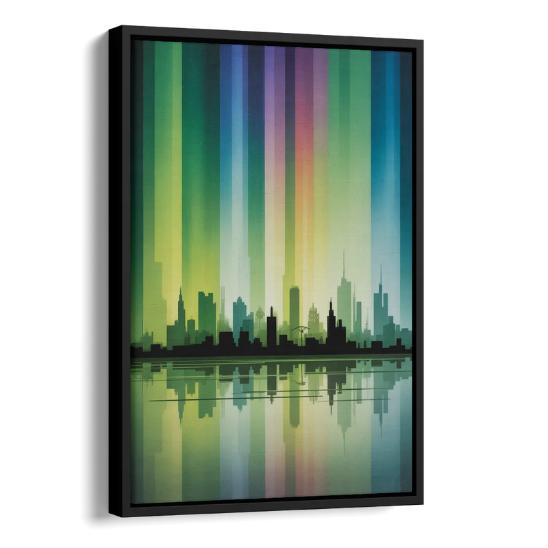 Capital Lights Side - Black Canvas Wall Art