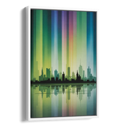 Capital Lights Side - White Canvas Wall Art
