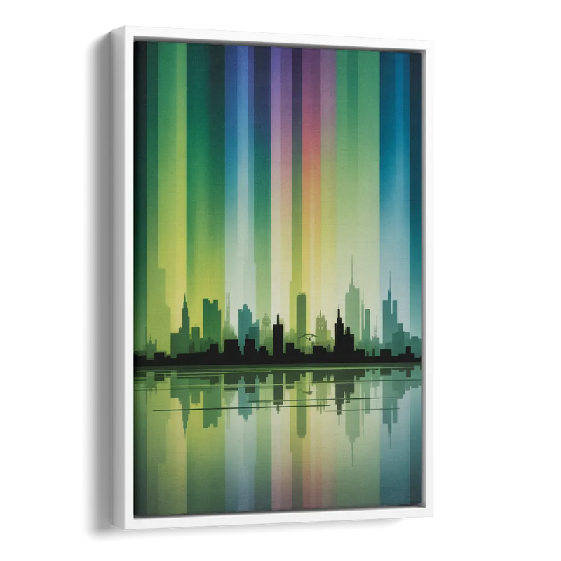 Capital Lights Side - White Canvas Wall Art