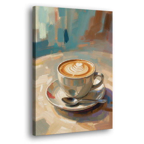 Cappuccino Painting of a Tulip Pour - Canvas Wall Art - Side