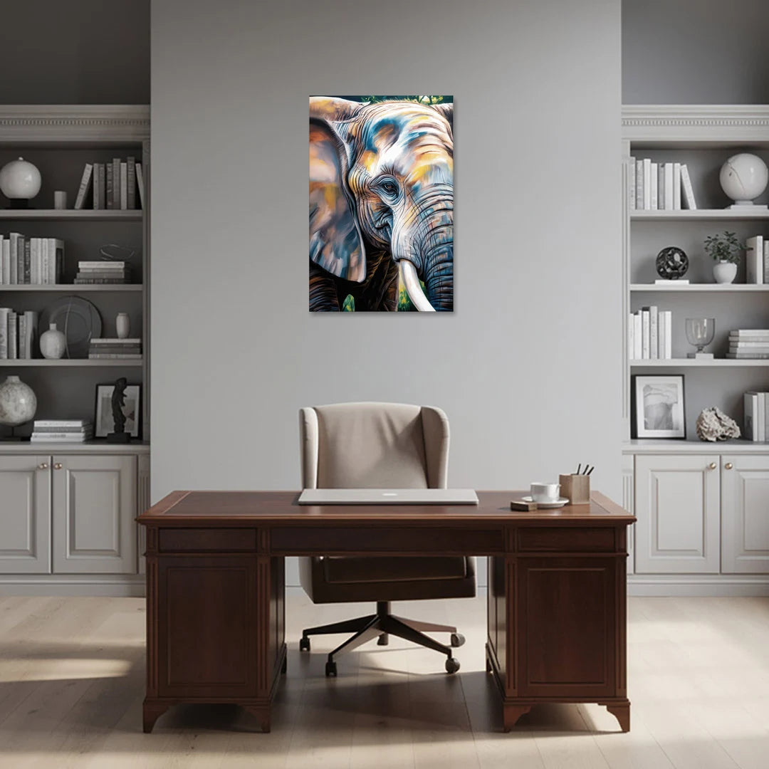 Captivating Elephant Eye Close-Up - Canvas Wall Art - Office - 24x36