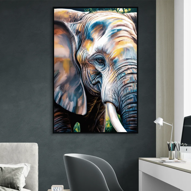 Captivating Elephant Eye Close-Up Sitting Room - Black Canvas Wall Art