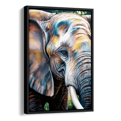 Captivating Elephant Eye Close-Up Side - Black Canvas Wall Art
