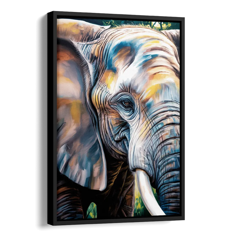 Captivating Elephant Eye Close-Up Side - Black Canvas Wall Art