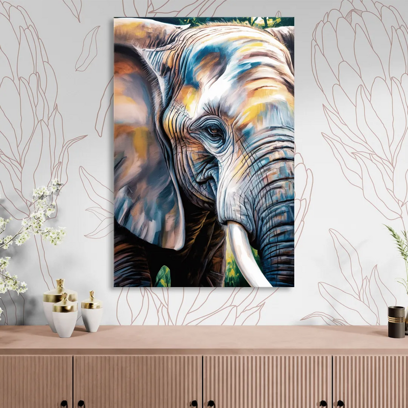 Captivating Elephant Eye Close-Up Sitting Room - Canvas Wall Art