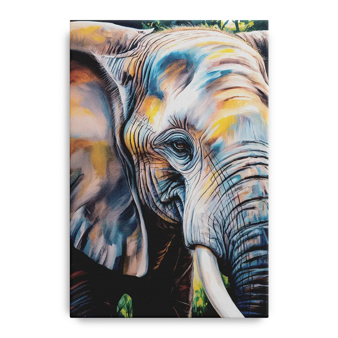 Captivating Elephant Eye Close-Up Front - Canvas Wall Art