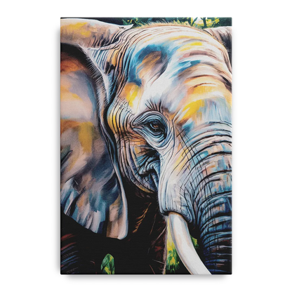 Captivating Elephant Eye Close-Up Front - Canvas Wall Art