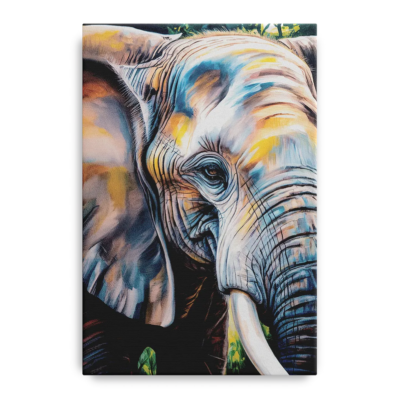 Captivating Elephant Eye Close-Up Front - Canvas Wall Art