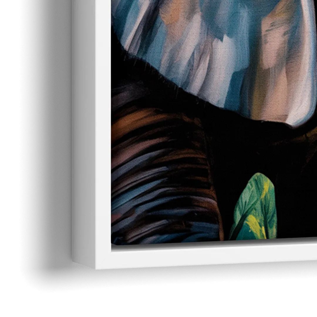 Captivating Elephant Eye Close-Up - Close-Up White Frame Canvas