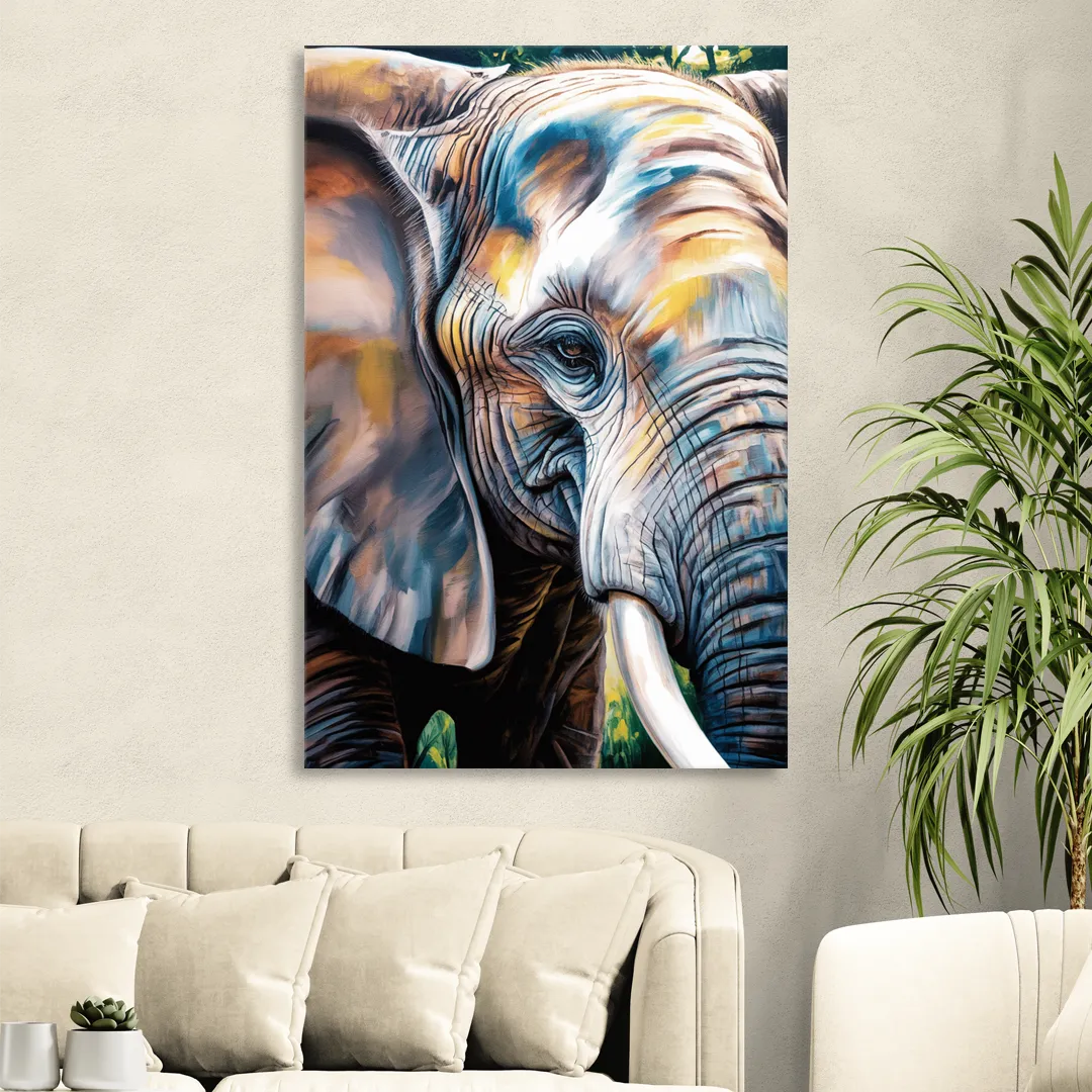 Captivating Elephant Eye Close-Up Living Room - Canvas Wall Art