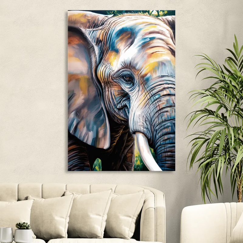 Captivating Elephant Eye Close-Up Living Room - Canvas Wall Art