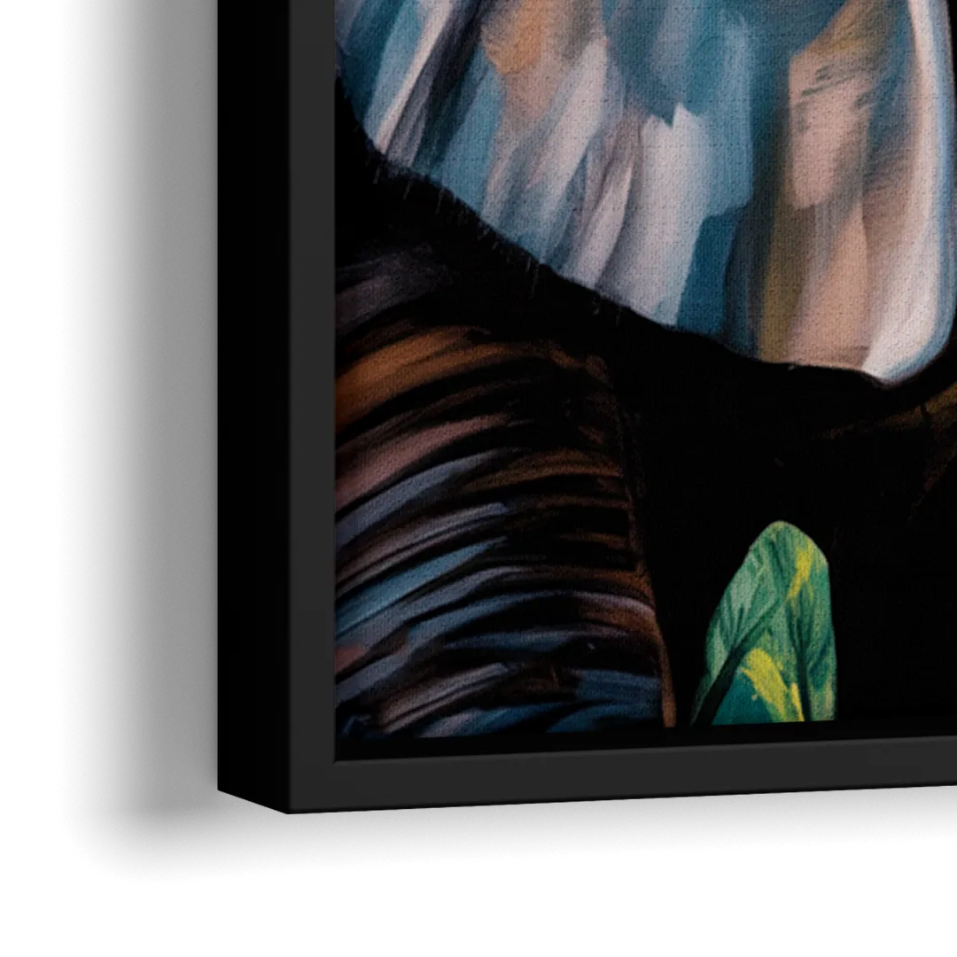 Captivating Elephant Eye Close-Up - Close-Up Black Frame Canvas
