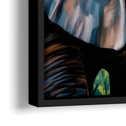 Captivating Elephant Eye Close-Up - Close-Up Black Frame Canvas