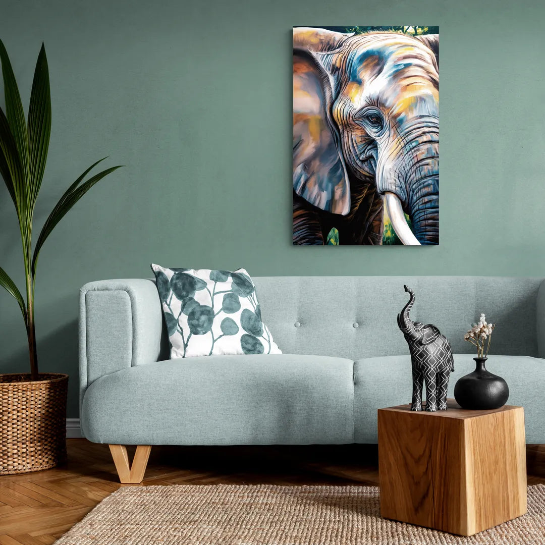 Captivating Elephant Eye Close-Up - Canvas Wall Art Living Room