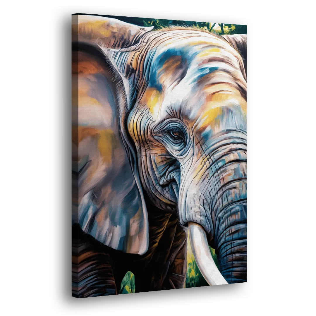Captivating Elephant Eye Close-Up Side - Canvas Wall Art