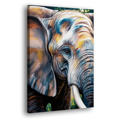 Captivating Elephant Eye Close-Up Side - Canvas Wall Art