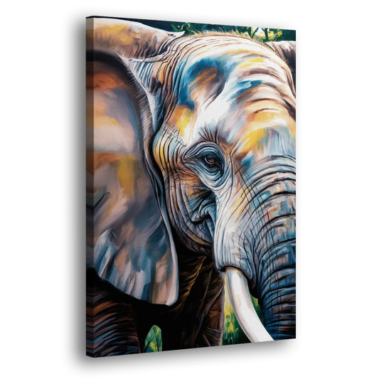 Captivating Elephant Eye Close-Up Side - Canvas Wall Art