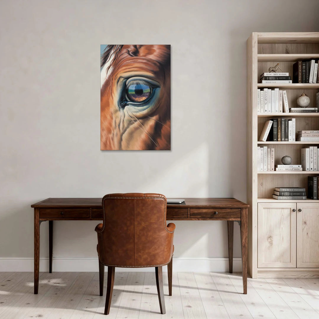 Captivating Horse Eye Close-Up - Canvas Wall Art - Office - 24x36