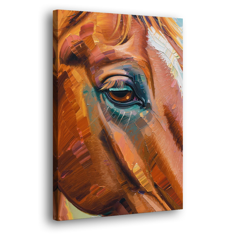 Captivating Horse Eye Close-Up - Canvas Wall Art - Side