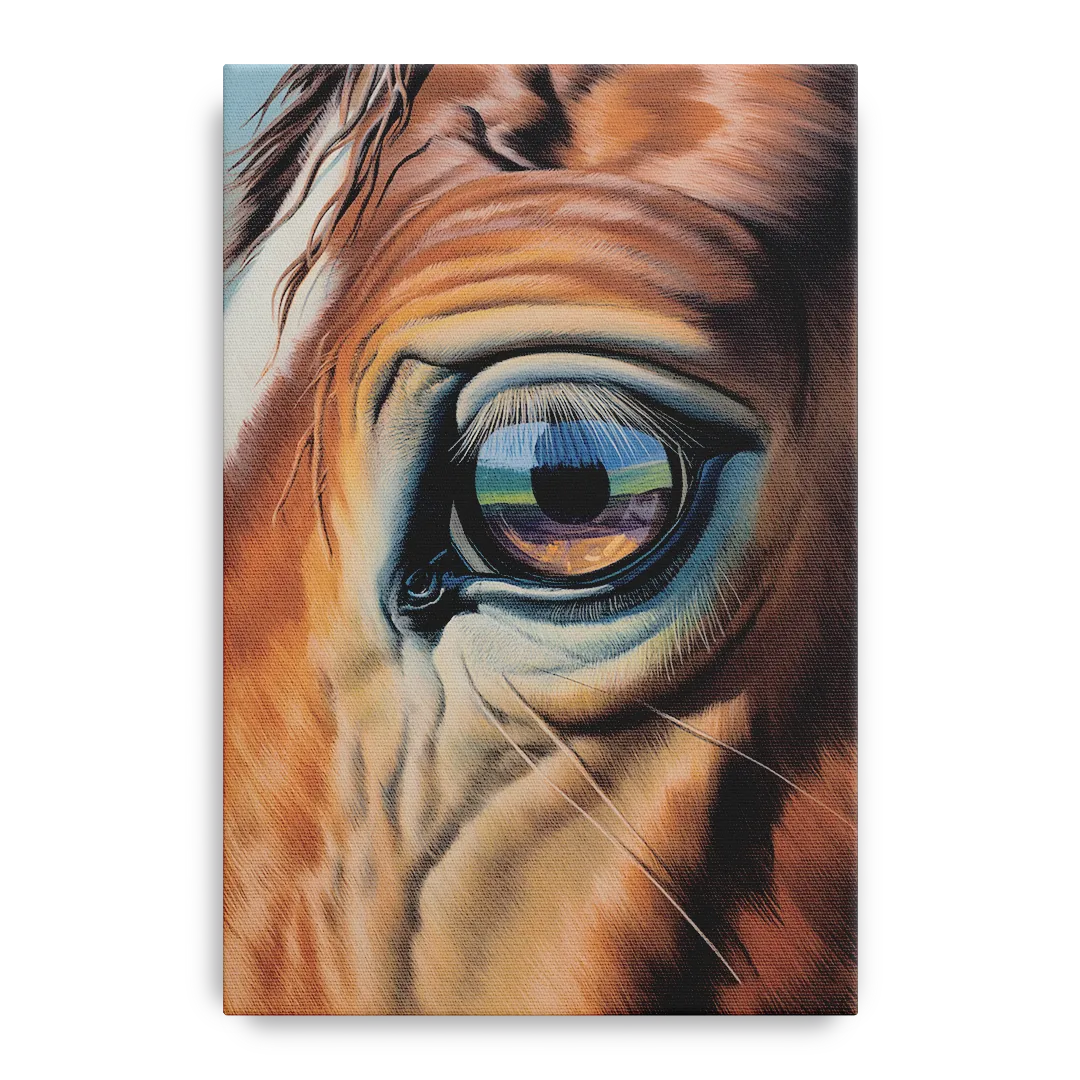 Captivating Horse Eye Close-Up - Canvas Wall Art