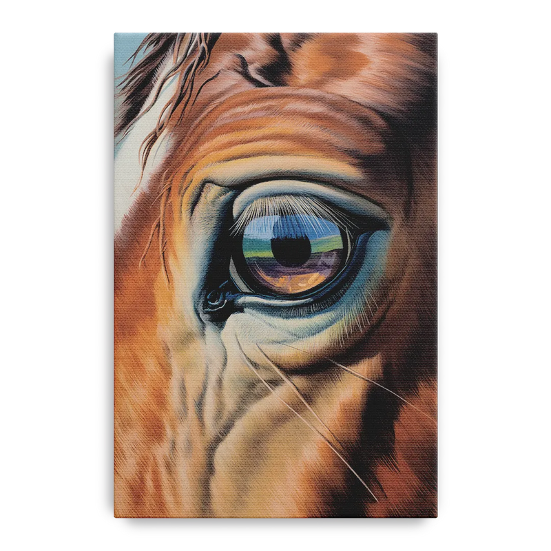 Captivating Horse Eye Close-Up Front - Canvas Wall Art