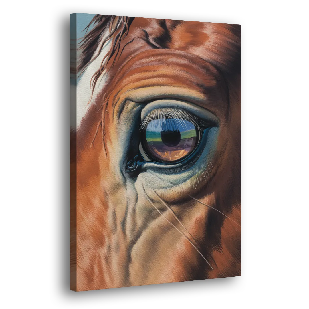Captivating Horse Eye Close-Up Side - Canvas Wall Art