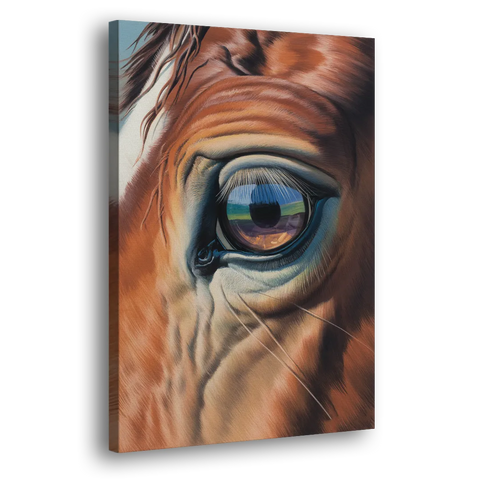 Captivating Horse Eye Close-Up - Canvas Wall Art