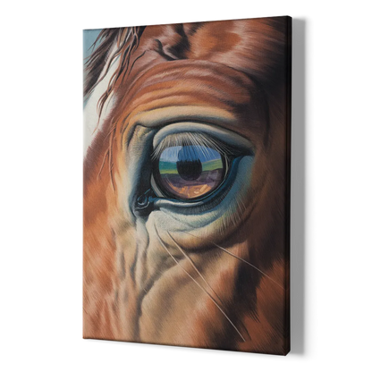 Captivating Horse Eye Close-Up - Canvas Print Art Sides